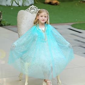 Book Week 2026 Kids Girls' Cape Sequin Fashion Sequins Performance Coat Outerwear 3-8 Years Summer White Pink Blue