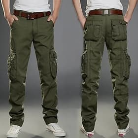 Per uomo Pantaloni cargo Pantaloni Pantaloni da lavoro Multi tasca Tinta unica A quadri Comfort Traspirante Lunghezza intera Formale Attività commerciale Coton