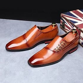 chaussures habillées classiques en cuir marron pour hommes - idéales pour les événements formels et les réunions d'affaires