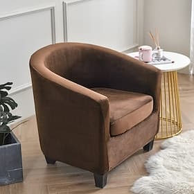 Velvet Club Chair Barrel Chair Slipcover Tub Chair Cover Couc Furniture Protector with Seat Cushion Cover Elastic Bottom Soft for Hotel Bar Counter Living Room