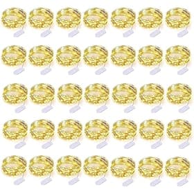 100 Pack Fairy  Lights Battery Operated 7Ft 20 Led Waterproof Mini Firefly String Lights with Flexible Silver Wire for Wedding Centerpieces Mason Jar Craft  Ga