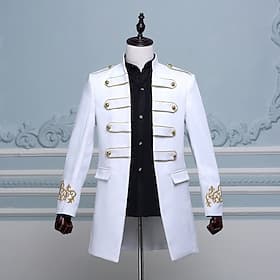 Manteau Bal Masqué Veste de cirque Prince Aristocrate Rétro Vintage Rococo Médiéval Adultes Homme Carnaval de Venise Se déguiser