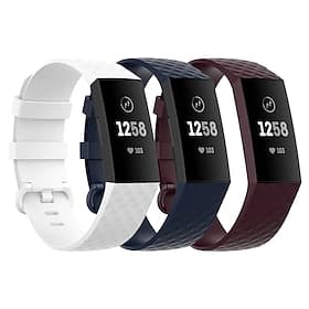 3 Pack Watch Band for Fitbit Charge 4 / Charge 3 / Charge 3 SE Silicone Replacement  Strap Soft Elastic Breathable Sport Band Wristband