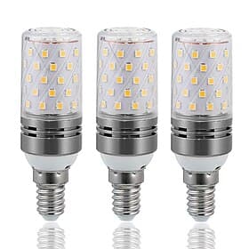 12W E14 E27 Led Candlestick Bulb AC85-265V Silver LED Corn Bulb Two-color Temperature Corn Lamp Equivalent to the Traditional 100 Watt 1400lm  Led Chandelier B