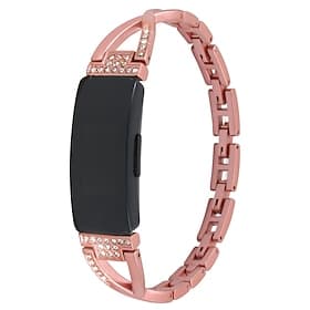 Smart Watch Band Compatible with Fitbit Fitbit Inspire Inspire 2 / Inspire HR / Inspire Stainless Steel Rhinestone Smartwatch Strap Bling Diamond Luxury Jewelr