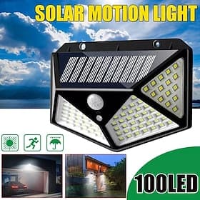 zonne-wandlampen buiten 100 leds 3 modi 270 verlichtingshoek zonne-bewegingssensor buitenlamp ip65 waterdichte lichtregeling zonne-wandlamp geschikt voor garag