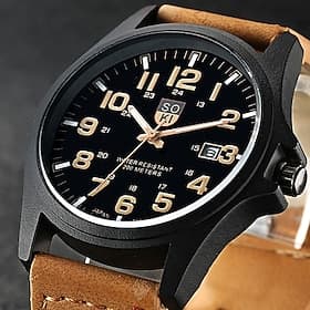 Montres militaires sportives montre analogique décontractée montre à quartz en cuir montre de luxe pour hommes cadeau de montre à quartz pour hommes montre ana