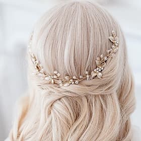 Haar Kammen Hoofdsieraad Hoofddoek Legering Bruiloft Speciale Gelegenheid Bruiloft Bruid Met Imitatie Parels Kristallen  Rhinestones Hoofddoek Accessoire om in