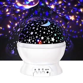 Star Sky Projector Night Light,Lamp 360 Degree Rotating Desk Lamp 4 LED Lights 8 Colors Change with USB Cable for Kids Baby Bedroom and Party Decoration