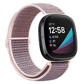 1 pcs Reim til Smartklokke til Fitbit Versa 3 / Sense Nylon Smartklokke Stropp Justerbar Elastisk Pustende Sportsrem Erstatning Armbånd