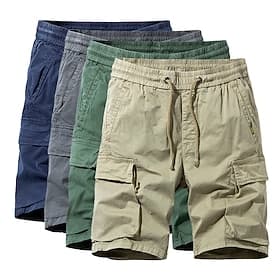 Men's Cargo Shorts Hiking Shorts Military Summer Spring Outdoor Regular Fit 10 Ripstop Quick Dry Multi Pockets Sweat wicking Shorts Drawstring Elastic Waist Da