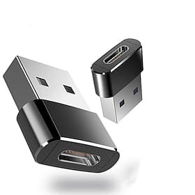 USB-C Female to USB Male Adapter Type-C to USB Charger Connector for iPhone 12 13 Pro Max SE Airpods iPad Air Samsung Galaxy S22 S21 Note 20 A71 A72
