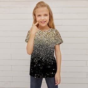 Girls' 3D Optical Illusion T shirt Short Sleeve 3D Print Summer Spring Active Fashion Cute Kids 3-12 Years Outdoor Daily Indoor Regular Fit
