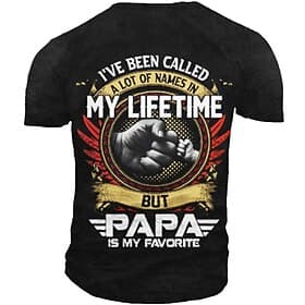 Men's Graphic T-Shirt: 'Papa Is My Favorite' Family  Relationships Tee, Ideal Father's Day Gift for Dads  Grandfathers