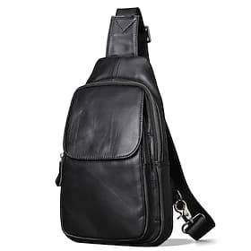 Per uomo Borsa a tracolla Borsa a spalla Borsa da petto Borsa a tracolla Pelle di nappa Cuoio Quotidiano Cerniera Nero