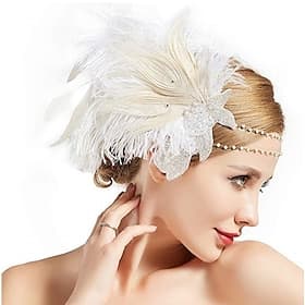 1920s Retro Vintage Headpiece Masquerade Flapper Headband Normal The Great Gatsby Charleston Wedding Guest Fancy Dress Women's Halloween Carnival Masquerade Pr
