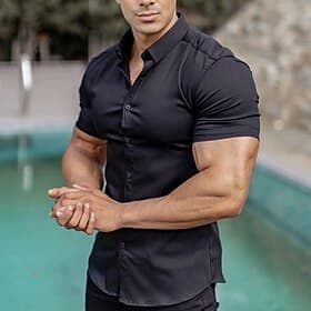 Homme Chemise Chemise d'été Chemise Décontractée Chemise Boutonnée Noir Blanche Jaune Rose Claire Vert Véronèse Manche Courte Uni Col Rabattu Vacances Occasion