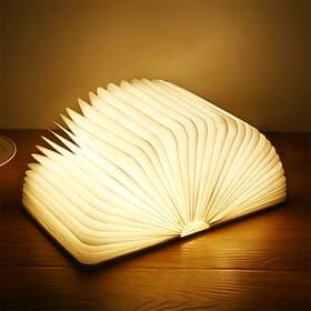 LED Book Night Light Portable 3 Colors Creative Wooden 5V USB Rechargeable Magnetic Foldable Desk Table Lamp Home Decoration