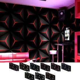 Cool Wallpapers 3D Wallpaper Wall Mural Modern Style PVC Green Red Wallpaper Adhesive Required Wall Mural,Cabinet Furniture Countertop Paper Roll Wallpaper,20.