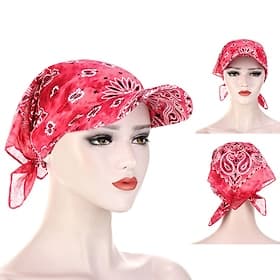 femmes bandana écharpe cap crème solaire chapeau de couverture imprimé bord casquette de baseball parasol coloré écharpe à capuche casque foulard baseball chap