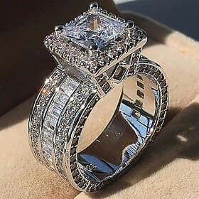 1 pièce Bague / Anneaux For Femmes Argent Quotidien Mariage Tenue de soirée Alliage Géométrique Remise de diplôme Joie