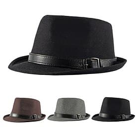Men's Kentucky Derby Hat Fedora Hat Brim Hat Black Brown Polyester Sports  Outdoors Casual Simple Style Party / Evening Daily Holiday