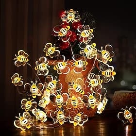 outdoor bee lichtslingers 3 m 30 leds tuin vakantie decoratie lichten batterij aangedreven bruiloft tuin gazon bloemen thuis patio decor