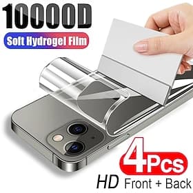 [4 Packung] Displayschutzfolie auf der Rückseite Für Apple iPhone 16 iPhone 15 Pro Max Plus iPhone 14 13 12 11 Pro Max Mini X XR XS Max 8 7 Plus TPU-Hydrogel S
