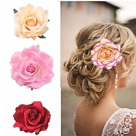 Flower Hair Accessories Seaside Holiday Head Lace Hairpin Dance Performance Rose Corsage