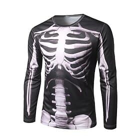Skull Men's Graphic Skeleton T shirt Shirt Long Sleeve T shirt 3D Print Crew Neck Shirt Fashion Street Daily Holiday Spring   Fall Clothing Apparel