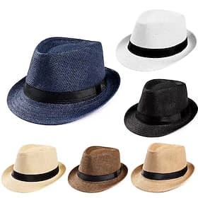 Men's Women's Sun Hat Outdoor Party / Evening Solid / Plain Color Summer Spring Straw Vacation Sunscreen 1 PC