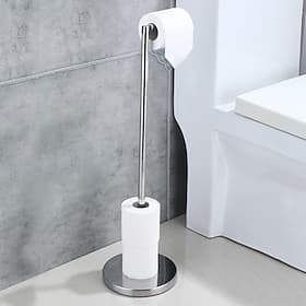Support de papier toilette sur pied en acier inoxydable 304 fini poli miroir support de rouleau de papier hygiénique antirouille support de sol pour salle de b