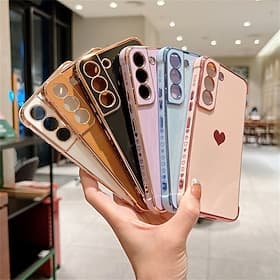 Phone Case For Samsung Galaxy S26 Ultra Plus S25 S24 S23 S22 S21 FE S21 Ultra Plus A14 A34 A54 Classic Series Plating Full Body Protective Dustproof Solid Colo