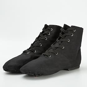 Women's Children's Soft Sole Dance Shoes, Lace-Up Canvas Ankle Boots, Lightweight and Flexible for Jazz, Ballet and Performance