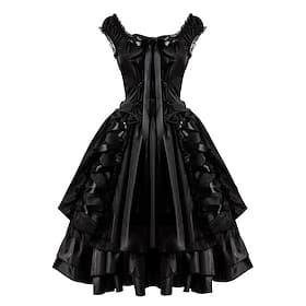 Retro Vintage Punk  Gothic Medieval Dress Masquerade Witch Goth Girl Fancy Dress Women's Fantasy Walpurgis Night Halloween Carnival Masquerade Halloween Party