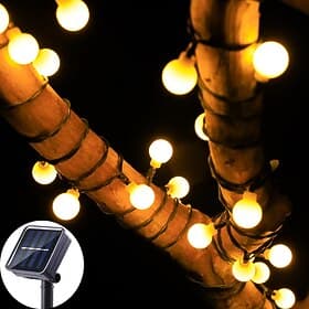 Mini Globe String Lights Solar LED Fairy String Lights Waterproof 12M 7M 6.5M 8 Modes Lighting Outdoor Garden Decoration Light  Tree Hanging Lights Balcony Yar