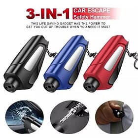 Car Safety Portable Tool Car Safety Hammer Spring Type Escape Hammer Window Breaker Punch Seat Belt Cutter Hammer Key Chain