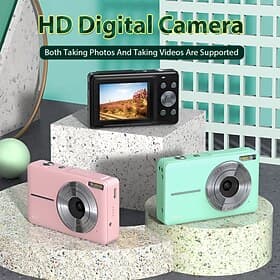 Appareil photo numérique 1080P caméra vlogging 44MP avec écran LCD zoom 16X caméra compacte portable mini rechargeable cadeau de la Saint-Valentin pour étudian
