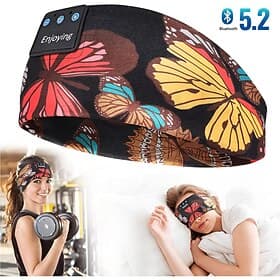 Sleep Mask Bluetooth 5.2 Sleep Headphones Floral Sleeping Headphones Sports Run Music Headband for Side Sleeper Best Valentine's Day Gift Travel