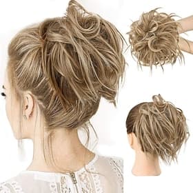 chignon ébouriffé postiche chignon désordonné extension de cheveux queue de cheval avec élastique élastique chignon queue de cheval postiche extensions de chev