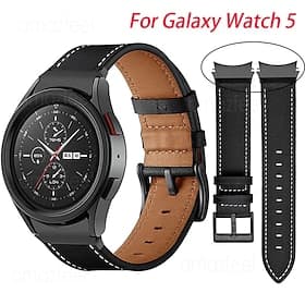 Bracelet de Montre  pour Samsung Galaxy Watch 7/6/5/4  40/44mm, Watch 5 Pro 45mm, Watch 6 Classic 43/47mm, Watch 4 Classic 42/46mm Vrai Cuir Remplacement Sangl