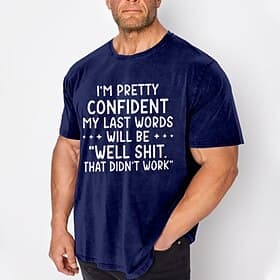 Men's Plus Size T shirt Tee Big and Tall Graphic Crew Neck Print Short Sleeve Spring  Summer Fashion Streetwear Basic Comfortable Casual Sports Tops