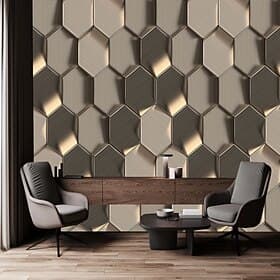 Cool Wallpapers Geometric 3D Brik Wallpaper Wall Mural Home Decoration Classic Modern Wall Covering, Canvas PVC / Vinyl Material Adhesive required Self adhesiv