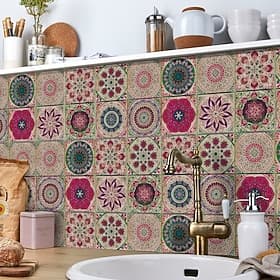 24 pièces/48 pièces autocollants de carrelage créatif cuisine salle de bain salon auto-adhésif stickers muraux étanche mode carrelage autocollants