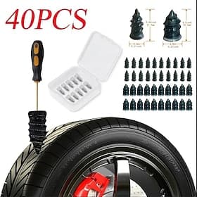 StarFire 40pcs Tire Repair Rubber Nails 20 Small Nails  20 Large Nails Self-Service Tire Repair Rubber Screws For Car Motorcycle Tire Puncture Repair