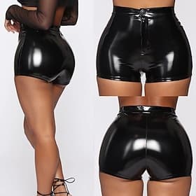 Retro Vintage Punk  Gothic Shiny Latex Patent Shorts Goth Girl Fancy Dress Women's Masquerade Party / Evening Adults' Shorts