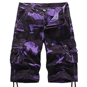 Men's Cargo Shorts Camo Shorts Shorts Hiking Shorts Leg Drawstring 6 Pocket Camouflage Comfort Outdoor Daily Going out Fashion Streetwear Army Green Blue