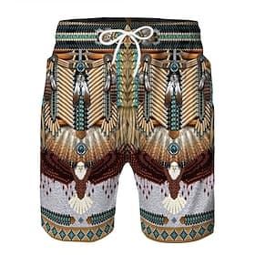 Homme Graphique Culture indienne Maillots de bain Shorts de bain Shorts de Surf Taille Moyenne Hawaïen Ethnique Boho Occasionnel Quotidien Plage Cordon de serr