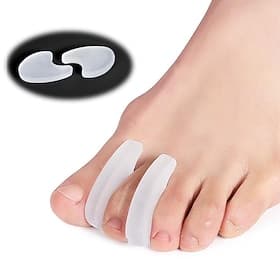 2 Stück Zehentrenner aus Silikon zur Schmerzlinderung – Zehenspreizer aus weichem Gel für Ballenzehen, überlappende Zehen und Fußausrichtung.