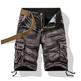 Men's Cargo Shorts Camo Shorts Shorts Hiking Shorts Straight Leg 6 Pocket Camouflage Comfort Wearable Work Daily Streetwear Casual Black Army Green Micro-elast